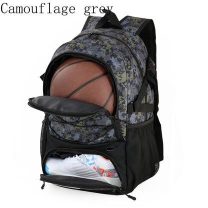 Mochila de basquete grande, bolsa esportiva com compartimento separado para bolas, compartimento para tênis de basquete, futebol, vôlei, natação, academia, viagens