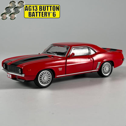 1:32 Chevrolet Camaro SS 350 1969 Super Carro Esportivo Clássico Liga Diecast Modelo de Carro Veículos em Miniatura Enfeites de Alta Simulação