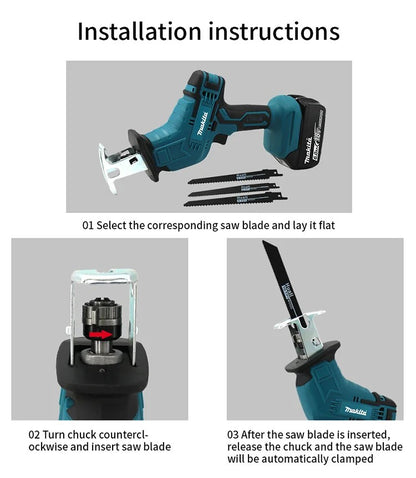 Makita - Serra Sabre sem Fio e sem Escovas, Ferramenta Elétrica, Portátil, para Madeira, Tubos de Metal, Motosserra para Corte, 18V, ML-505