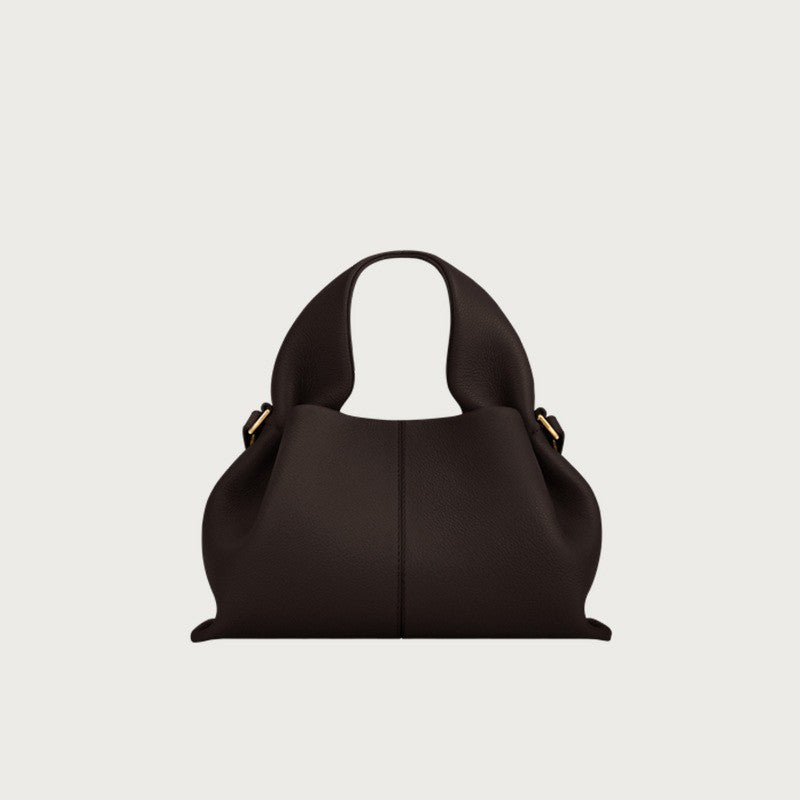 New commuting women's single shoulder cloud bag, niche retro high-end leather single shoulder crossbody bag2025