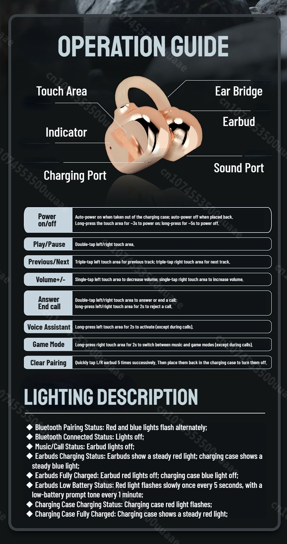 Zombiescat B15 OWS Ear Clip Headphone 360° Immersive Stereo Bluetooth 5.4 Wireless Earphones ENC Clear Call TWS Wireless Earbuds