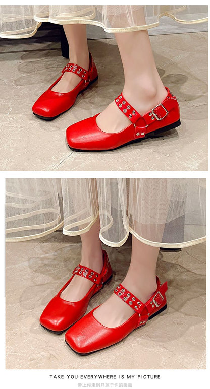 2025 Elegant Women Ballet Flats Shoes Shallow Mouth Autumn Loafers New Fall Retro Dress Lolita Tabis Shoes Zapatos De Mujer