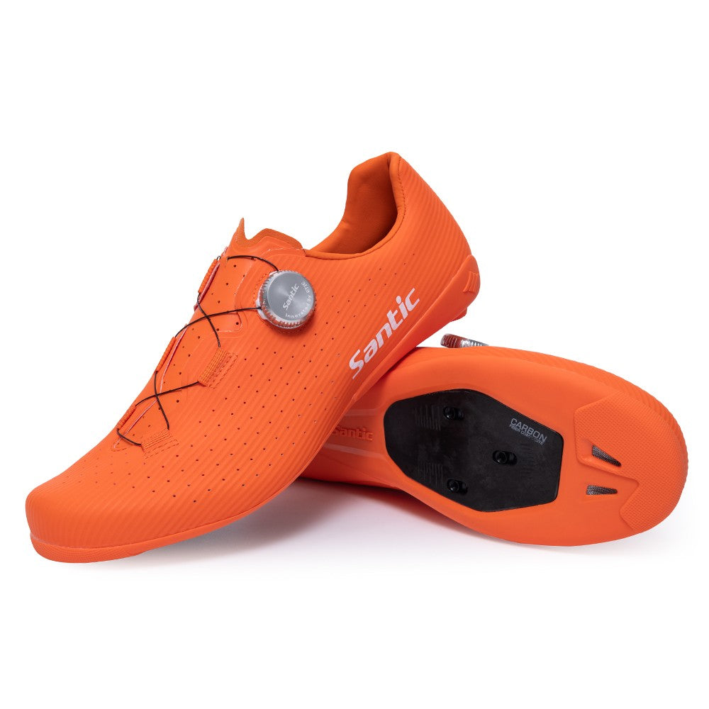 Santic Carbon Fiber Road Bike Shoes Professional Cycling for Men Racing SPD Cleats Road Cycling Lock Shoes WZS24043
