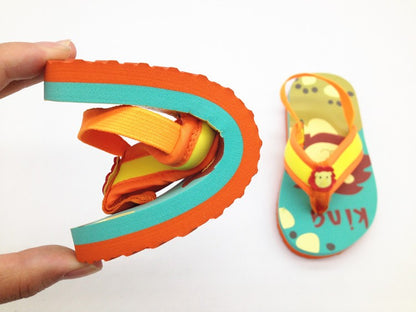 2025 Summer Children Cute Cartoon Animal Slippers Beach Shoes Kids Flip Flops Elastic Band Anti-slip Sandals Boys Girls Slippers