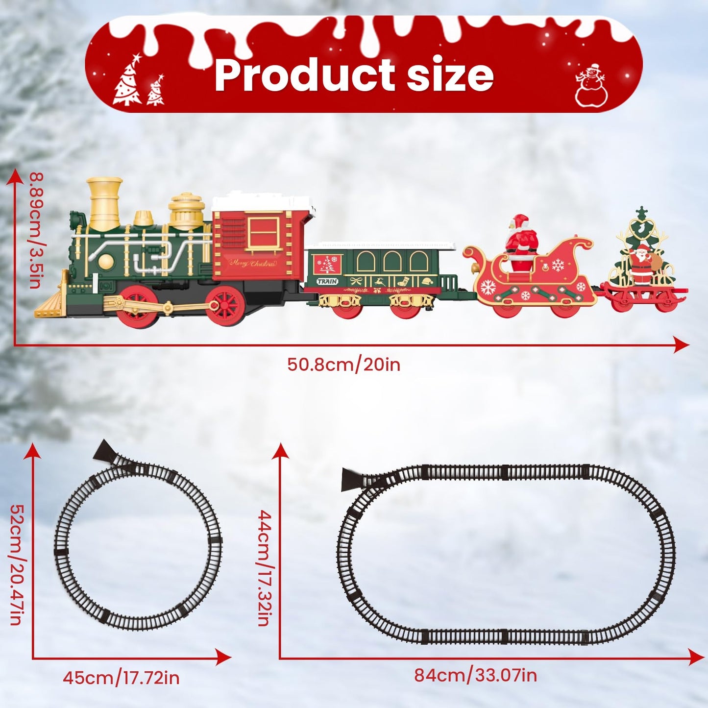 Série de Natal Clássico Controle Remoto Pequeno Trem a Vapor Elétrico com Trilha Luzes Modelo de Trem Presentes de Fim de Ano para Crianças