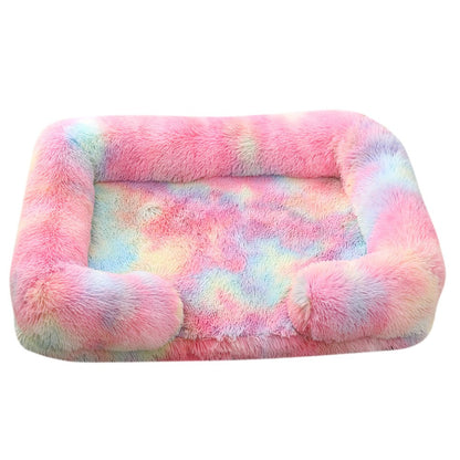 Cama para Cães Meia Volta Recheio Total, Sofá para Cães Grandes e Quente de Inverno, Cama Quadrada Macia para Gatos, Canil de Pelúcia, Acessórios para Casa de Filhotes