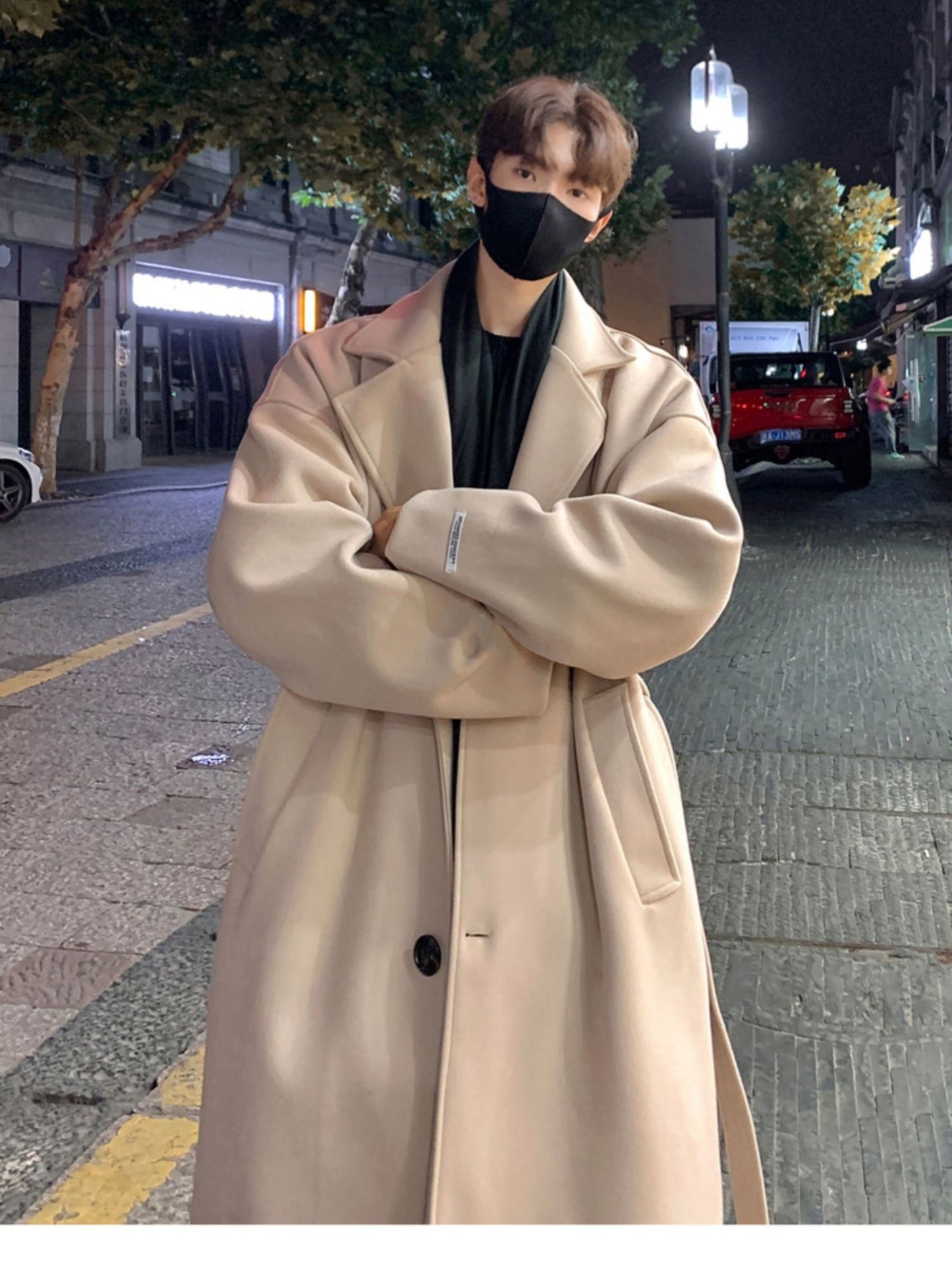 Men Fashion Winter Jacket Coats 2024 Thicken Wool Blends Coat Mens Oversized Overcoat Male Streetwear Warm Long Coat Q38