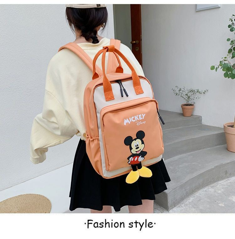 Disney Mickey Mouse Backpack for Kids Cute Cartoon Fashionable Backpack for Students Travel Bag Birthday Gift for Children