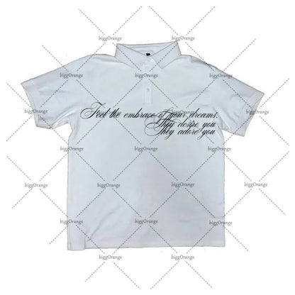 Harajuku Retro Striped Letters Fashionable Loose Cotton T-shirt Men Y2K High Street Fashion Clothing Punk Casual Short Sleeves