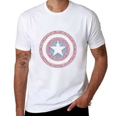 American Shield T-Shirt cotton tshirt 100% t shirt man plain T-Shirt
