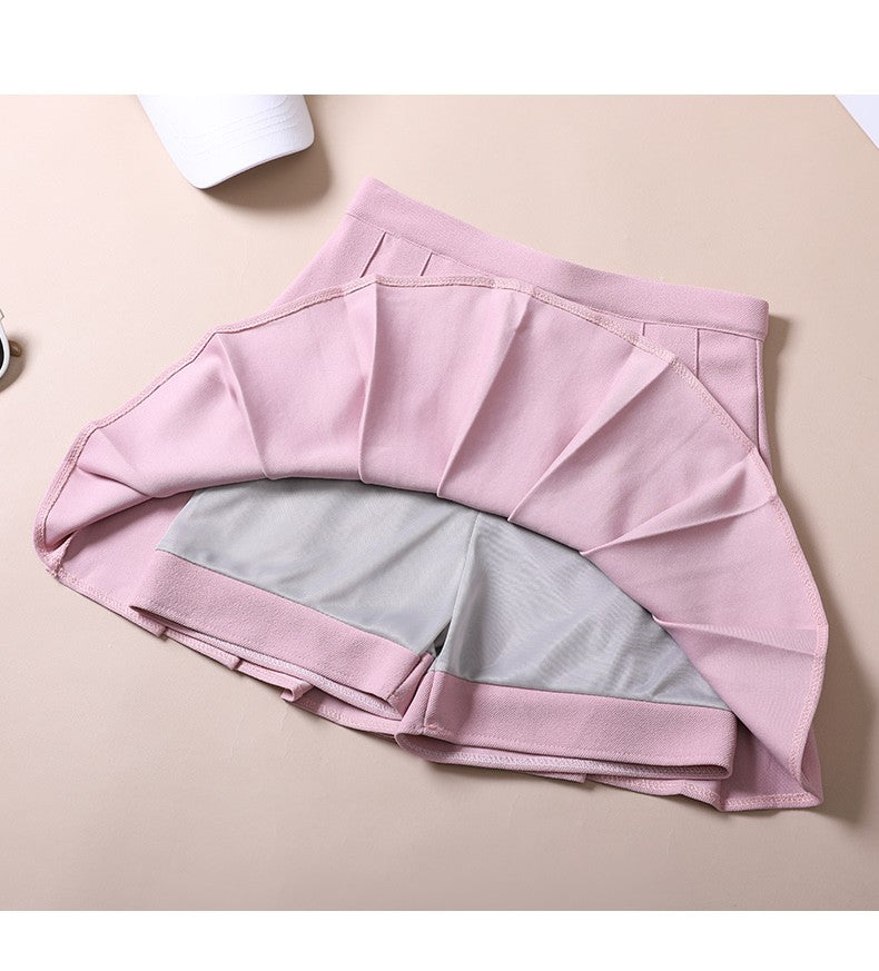 Women's Skirts Japanese Fashion School Clothes Brown Pleated Saias Femininas Girls Red Ropa Para Mujer Mini Skirt With Shorts