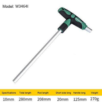 WYNN'S T-Handle Allen Wrench Metric Long Arm Ball/Flat End Hex Key Wrench 1.5-12mm Home Auto Bike Repair Hand Tool Screwdriver