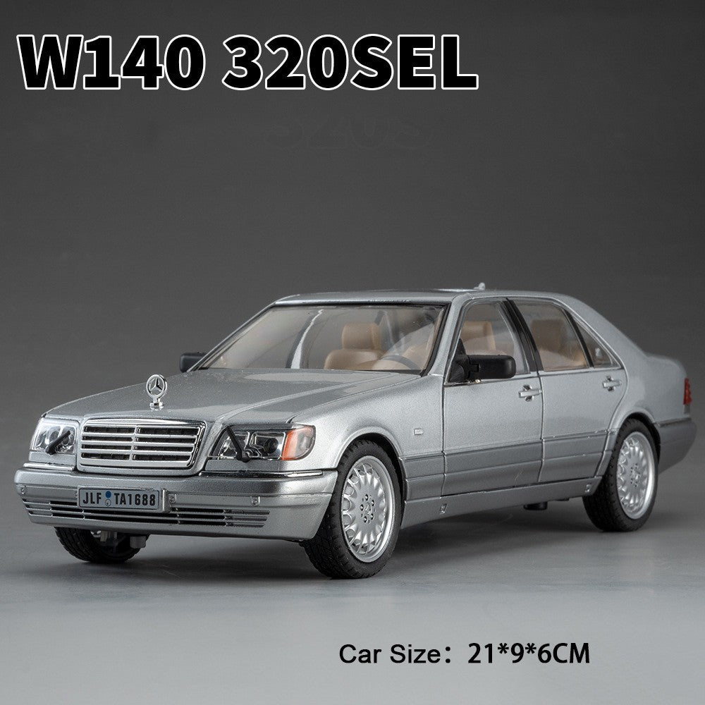 1:24 W140 300SL Toys Alloy Miniature Car Diecast Model Doors Opened Sound Light Pull Abck Rubber Tires Vehice Kid Christmas Gift
