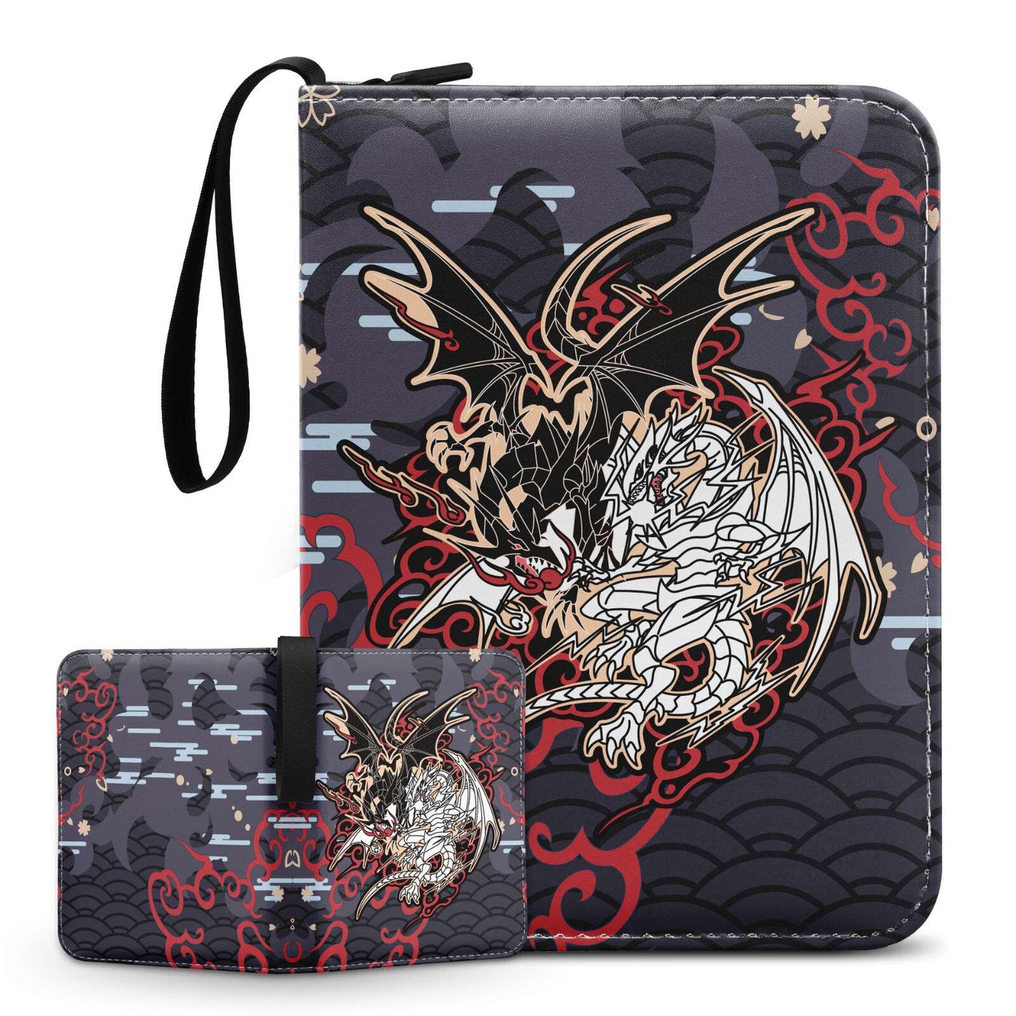 Fichário de cartas de Yu-Gi-Oh TCG - Yu-Gi-Oh Dragão Negro de Olhos Vermelhos, Álbum de 4 Bolsos para Cartas Colecionáveis de Trading Card Game