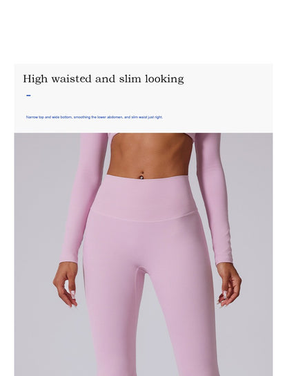 Women High Waist Flared Leggings Gym Fitness Yoga Pants Workout Runing Sport Leggings Women's Control Tummy Yoga Wide Leg Pants