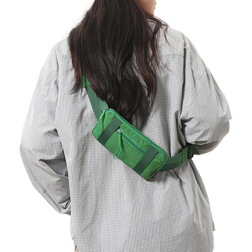 Chest Bag Pure Color Nylon Lightweight Sports Crossbody Bag Outdoor Fitness Running Waist Bag Cycling Fitn Phone Bag