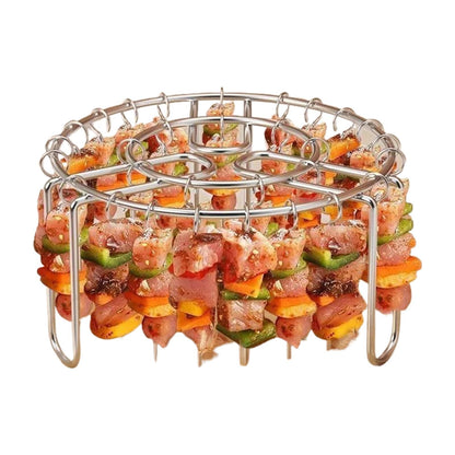 Air Fryer Grill Rack Stainless Steel Hanging Grill Skewers Non-Stick home Barbecue Kebabs Rack For Vegetable Fish Meat Shrimp