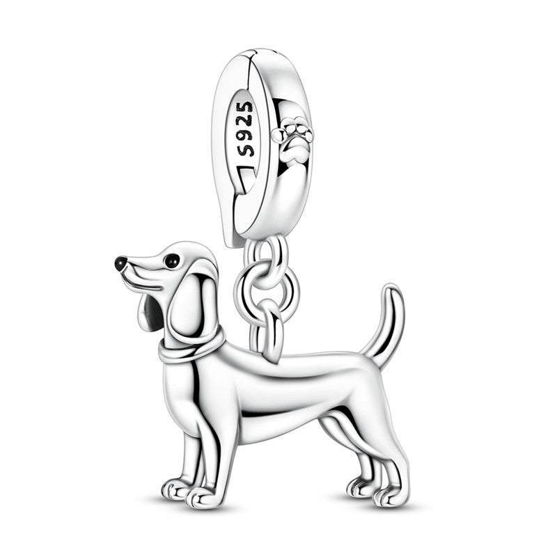 925 Sterling Silver Dog Charms French Bulldog Poodle German Shepherd Beagle Dachshund Pendants Fit Bracelets DIYJewelry Gift
