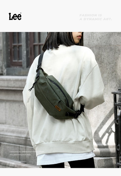 LEE Women Men Oxford Crossbody Waist Bag Waterproof Running Sport Single Shoulder Slingbag Travel iPad Pocket Daily Fanny Pack