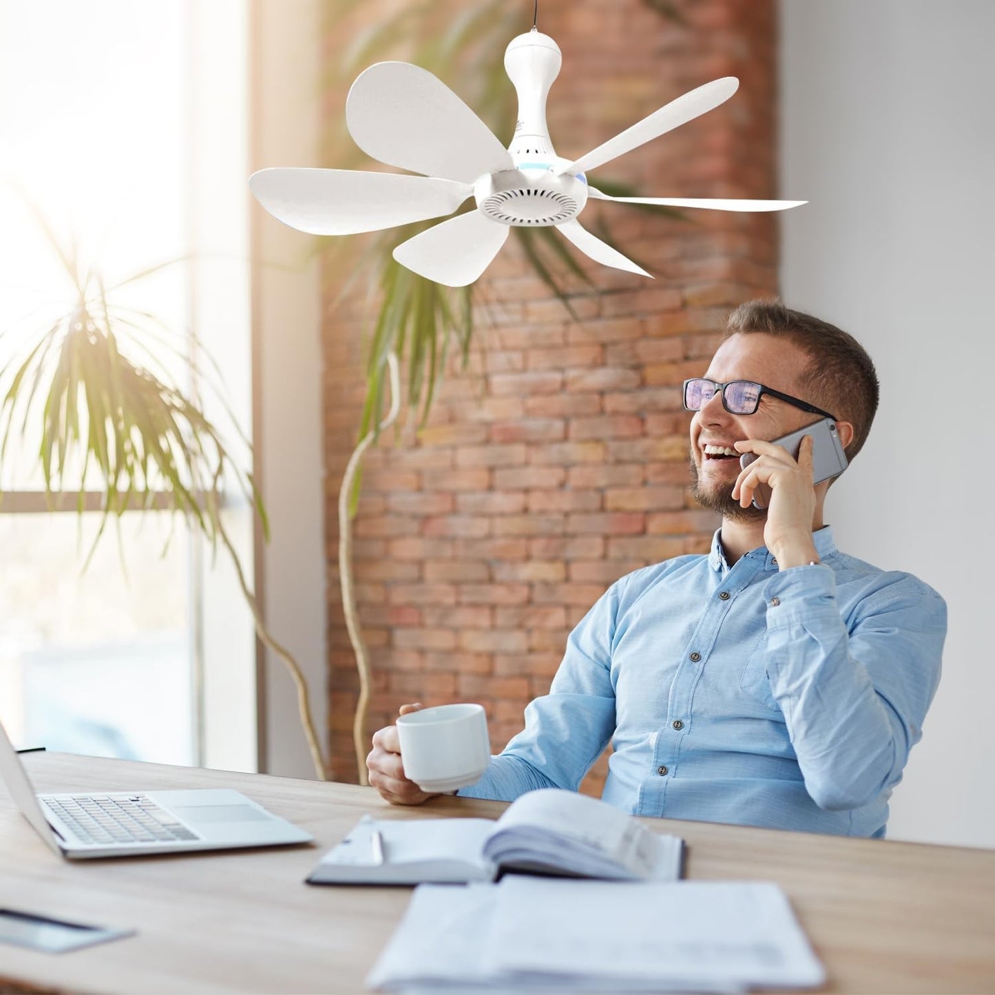 Silent 6 Leaves USB Powered Ceiling Canopy Fan with Remote Control Timing 4 Speed Hanging Fan for Camping Bed Dormitory Tent New