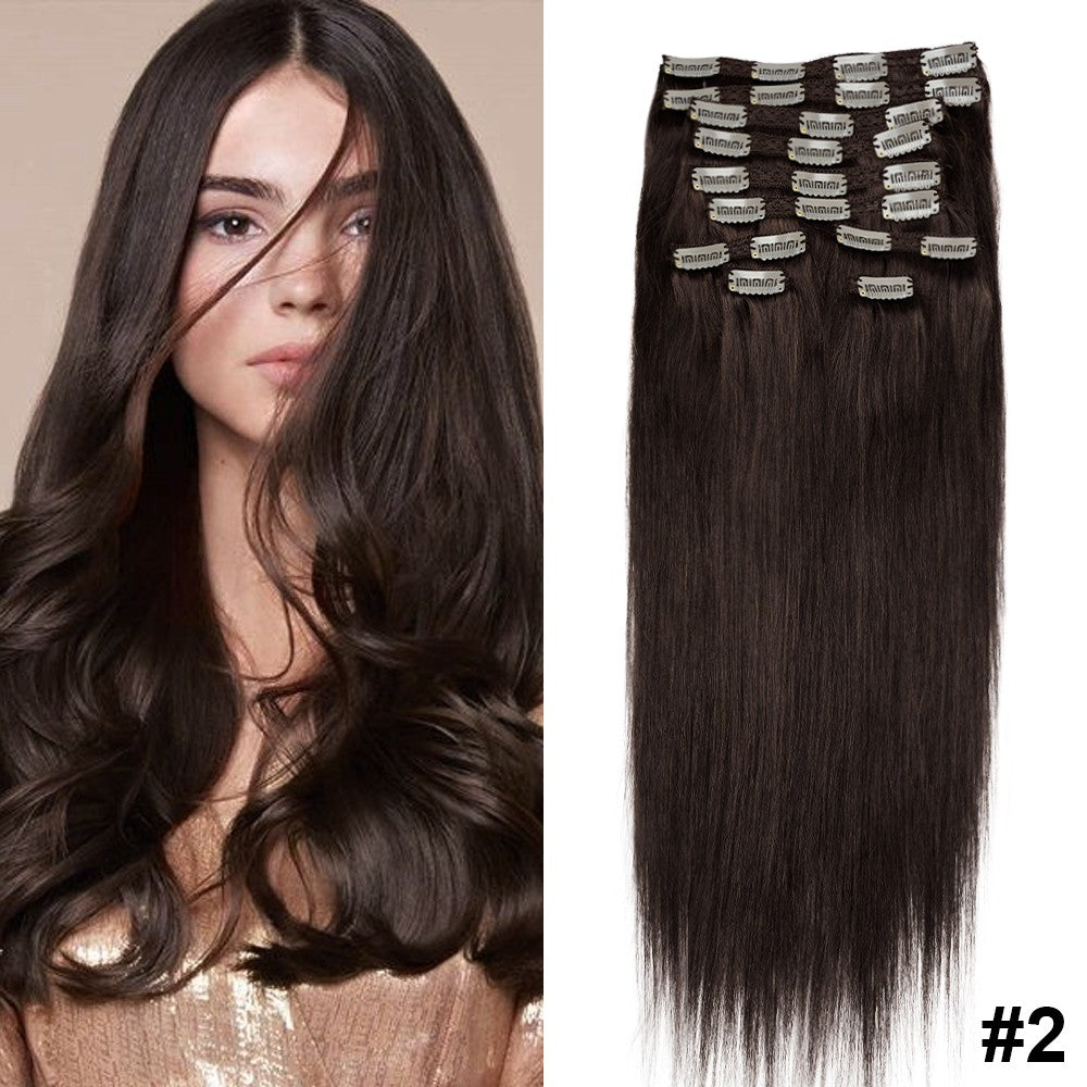 Doreen 160G 200G 240G Série Volume Cabelo Humano Liso Remy Brasileiro Com Tic Tac Extensões de Cabelo Cabeça Inteira 10 Peças 40 a 60 Centímetros