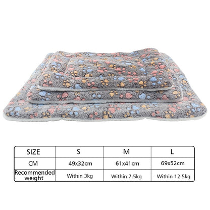 Manta para Cama de Cachorro Engrossada de Flanela Tapete Macio para Dormir de Animais de Estimação para Cães Gatos Cobertor Quente de Inverno para Animais de Estimação