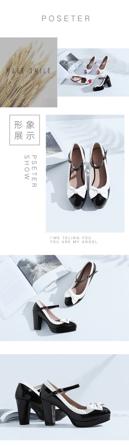 New style women's high heels elegant work single shoes thick heel waterproof platform party gathering OL women's single shoes