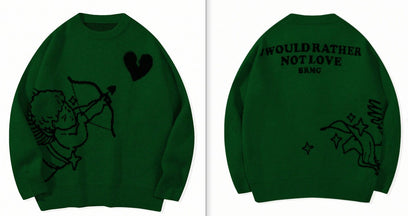 Men's Knitted Sweater Angel Love Heart Design Faionable Urban Sle Winter Season Long Sve round Ne Pullover New Arrival