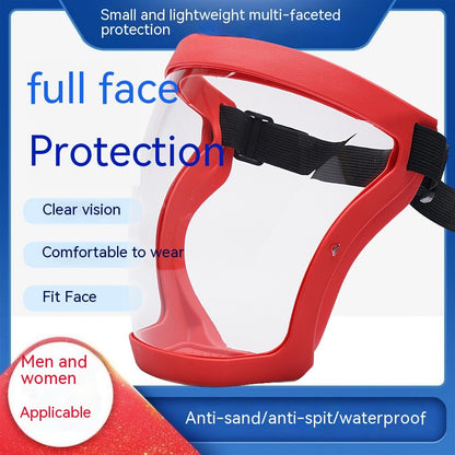 Protetor Facial Transparente Escudo Facial Super Protetor para Trabalho Roçagem Antipoeira Antiembaçante Máscara Facial Completa para Cozinha à Prova de Óleo