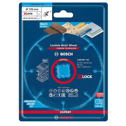 BOSCH 2608901193 Expert Carbide Multi Wheel Disco de Corte X-LOCK Lâmina de corte durável de metal duro Acessórios para ferramentas elétricas