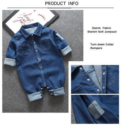 Macacões de Bebê IENENS Roupinhas de Recém-nascidos Macacão Jeans Peça Única 0-18 Meses Menino Menina Roupas Macias Roupas Infantis