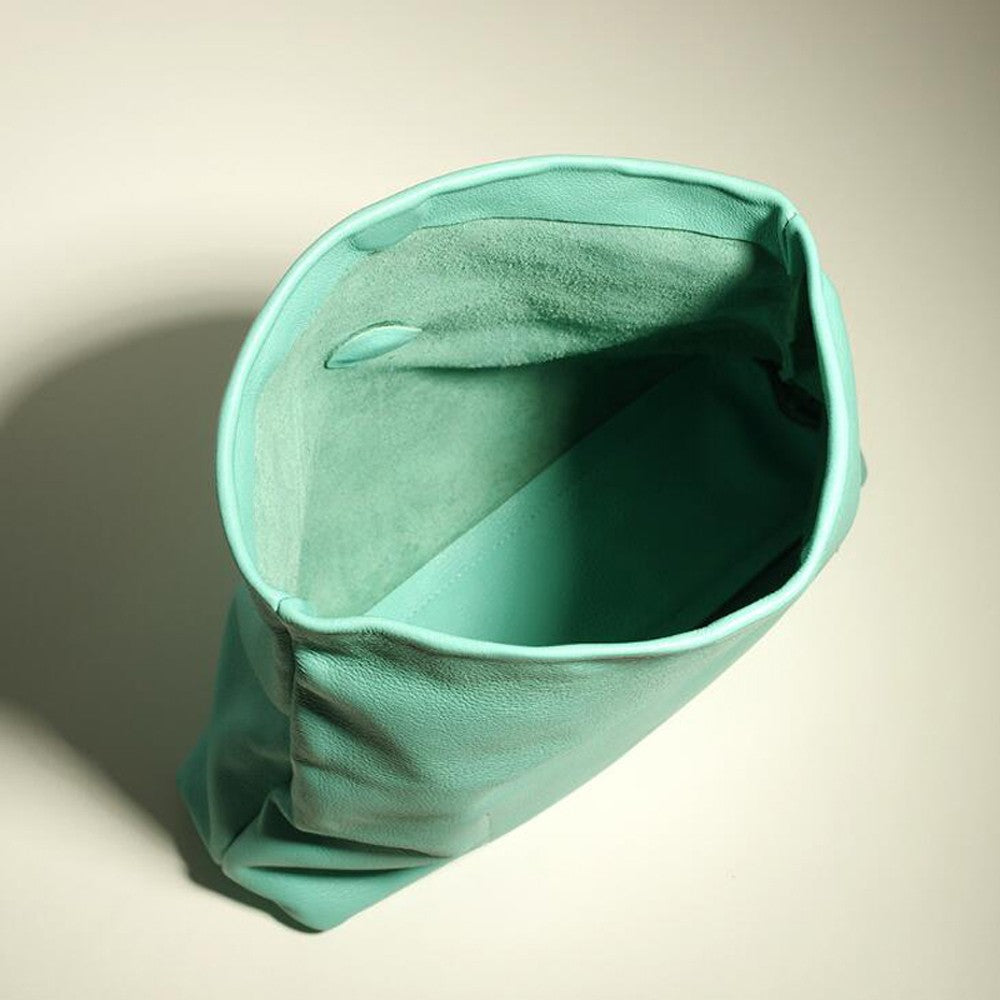 100% genuine leather Cowhide Handbag High Quality Leather Women's Foldable Designer Handbag Simple Magnet Handle Bags