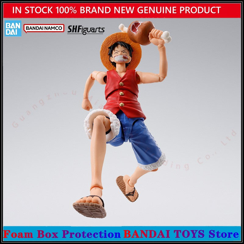 Atacado Bandai 100% Genuíno One Piece Kit Modelo Anime Figures SHF Monkey D Luffy Romance Dawn Action Figure Coleção Modelo