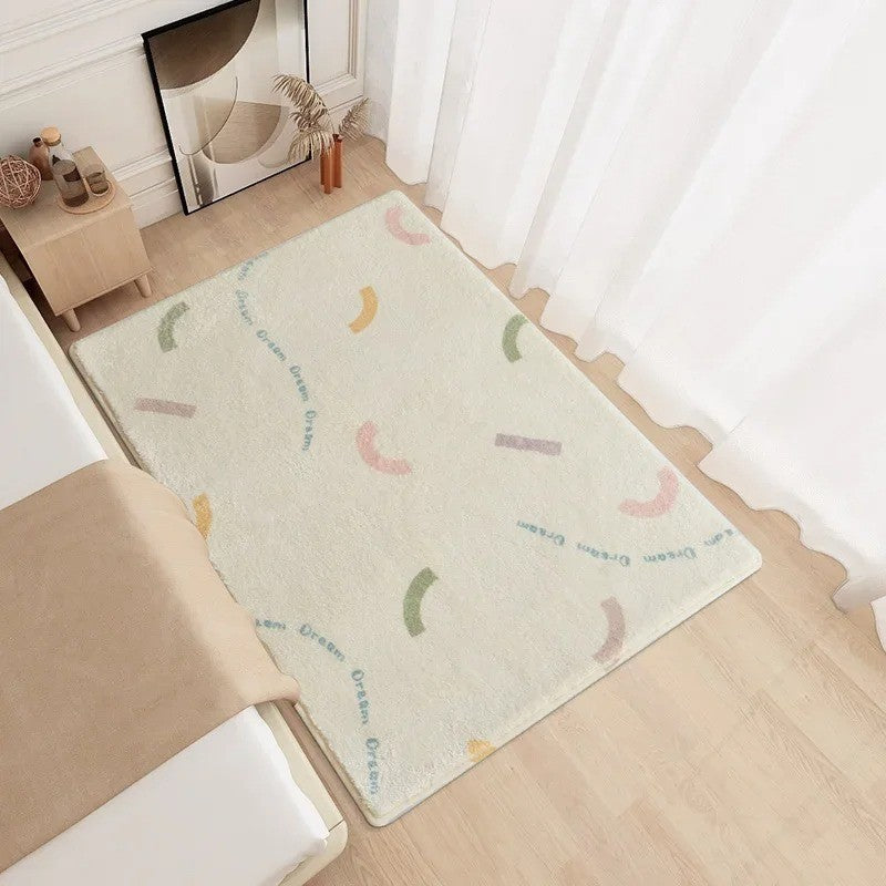Modern Minimalism Bedroom Fluffy Carpet Area Carpets Living Room Children Girl Room Soft Rug Non-Slip Washable Mat