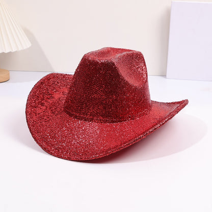 Fashionable gold party cool jazz hat sequins for boys and girls performing ball top hat personalized cowboy hat