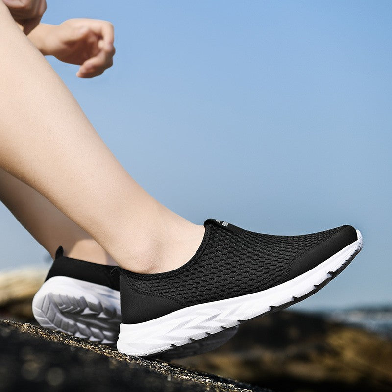 Tênis Masculino YRZL Respirável em Mesh, Casual, Antiderrapante para Uso Externo, Tamanho Grande, Loafer Leve para Caminhada, Calçado Masculino de Tênis