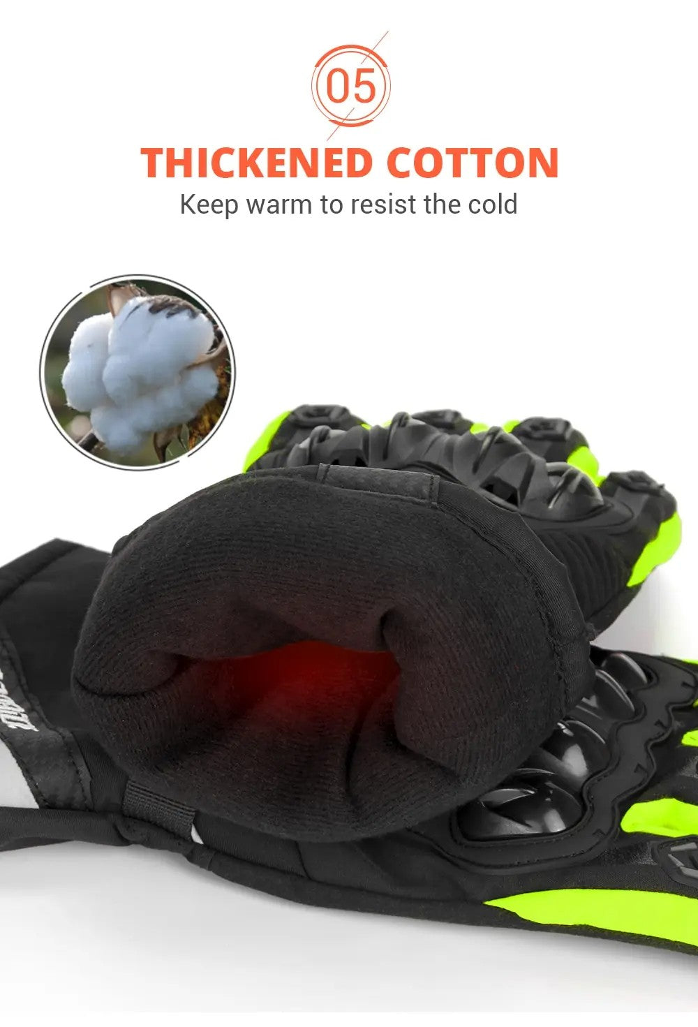 Luvas de Moto de Dedo Inteiro à Prova de Vento para Motoqueiros, Luvas de Moto Impermeáveis com Tela Sensível ao Toque, Luvas de Motocross de Inverno