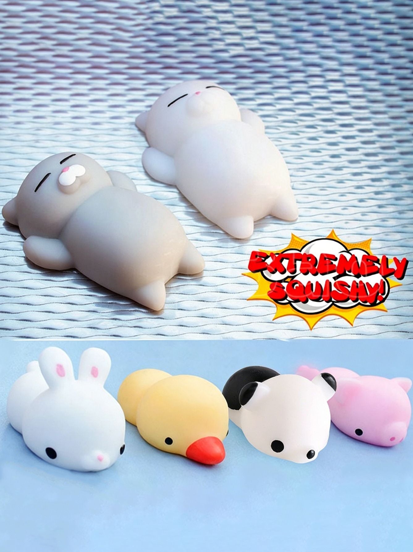 4/5/6PCS Kawaii Squishies Mochi Animal Antistress Toys Stress Relief Ball Relaxing Mood Squeeze Gifts Party Favors for Birthday