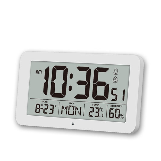 Large Digital Wall Clock with Temperature Humidity Calendar 8.5"Desk LCD Alarm Clock Backlight for Bedroom Office Living Room