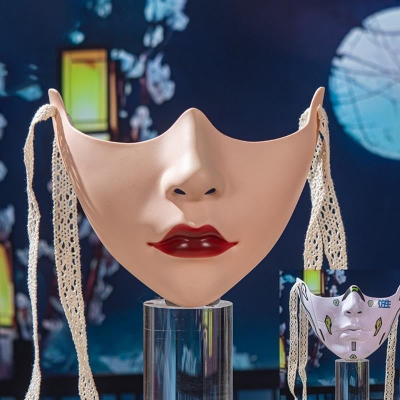 Y88A Mechanical Half Face Mask Masquerade Mask for Womens Men Aesthetics Mask Gifts