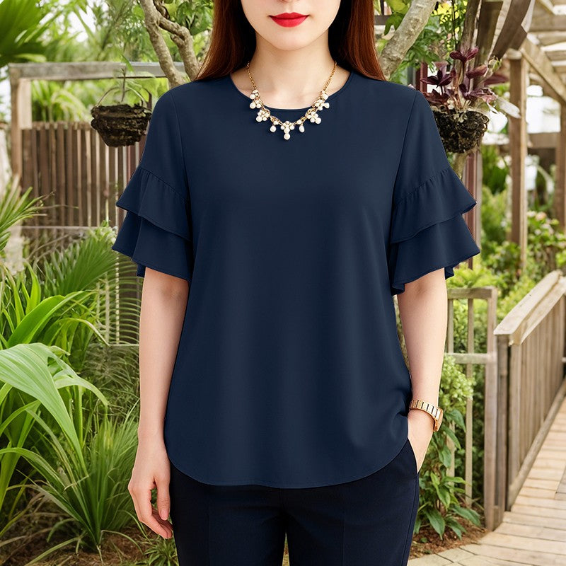 2025 Elegant Office Lady Blouses ZANZEA Summer O Neck Short Sleeve Blouse Women Stylish Solid Holiday Shirt Female OL Work Tops