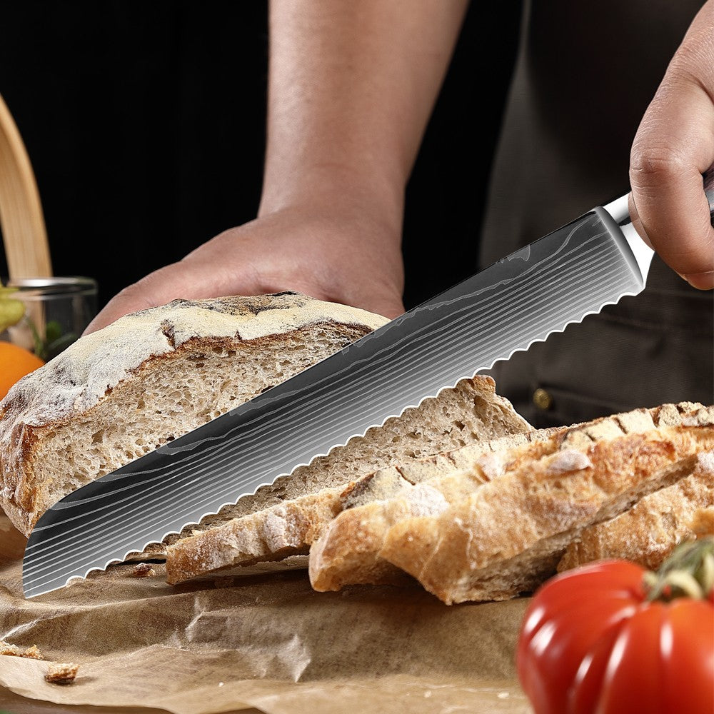 Conjunto de facas de cozinha japonesas 15 peças de chef profissional ultra afiadas para corte muito rápido com suporte tesoura afiador