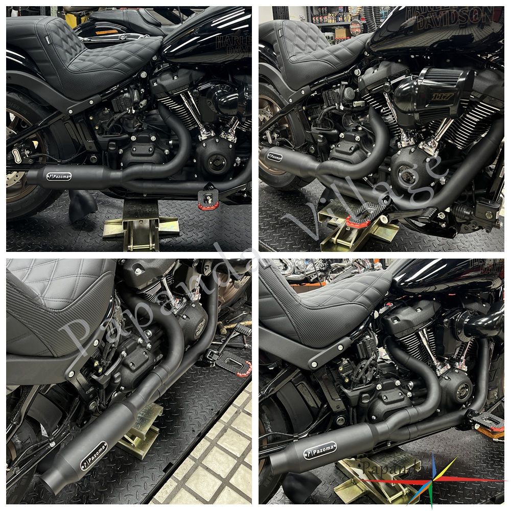 Motorcycle 2-into-1 Exhaust Pipe Muffler For Harley M8 Softail Low Rider S ST Fat Street Bob Standard Slim Deluxe FXLR 2018-2025