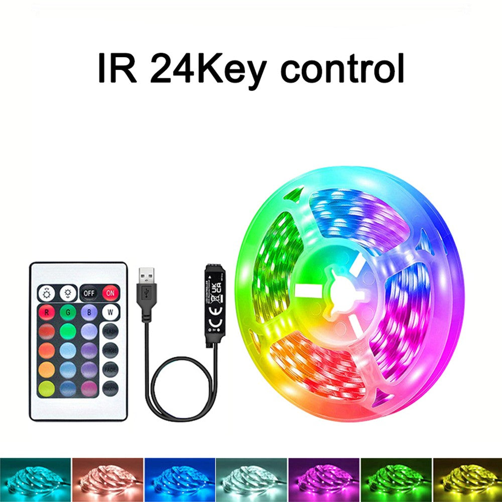 1-40m LED Strip Lights for Room Decoration, APP + 44-Key Remote Music Sync, 5V USB RGB Flexible Tape for TV Backlight