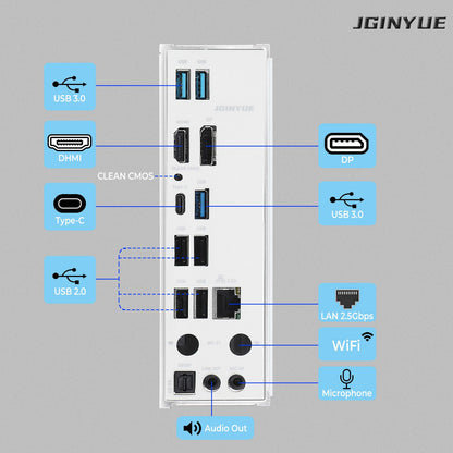 Placa-mãe JINGYUE B650E SNOW DREAM Gaming AMD AM5 Socket 192GB DDR5 3 M.2 Dissipador de Calor com ARGB Sync HDMI DP Tipo-C