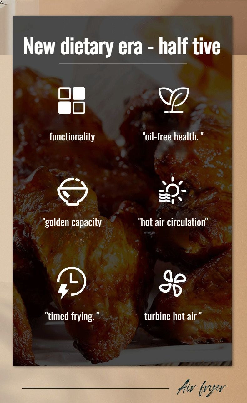 Home Smart Air Fryer Large Capacity Multifunctional Electric Fryer French Fry Machine Cooking Oven integrated Hot fryer Oven