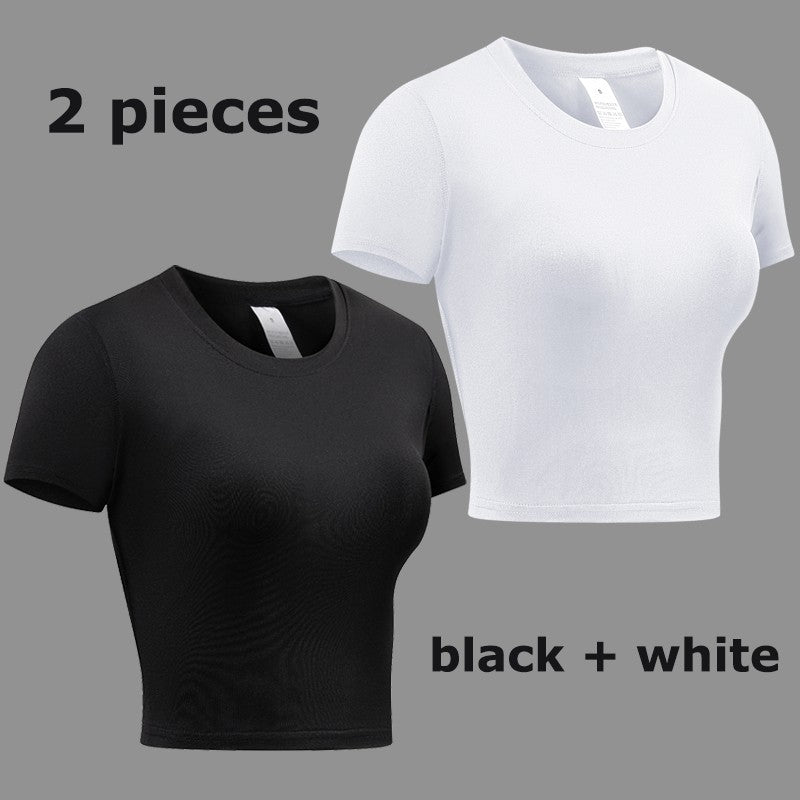 Women's Compression Shirt Short Sleeve Athletic Yoga Running T-Shirt Summer Gym Workout Quick Dry Stretchy Tees Tops Baselayer