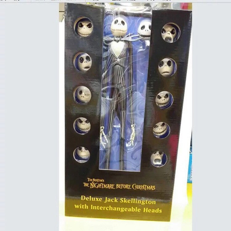 O Pesadelo Antes do Natal Boneco de Ação Deluxe Jack Skellington 12 Rostos Jack Jack Cadeira Versão Modelo Brinquedo Presente Decoração