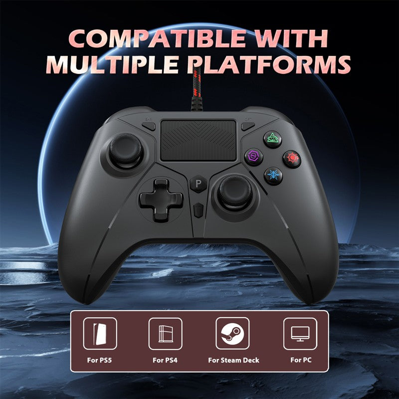 Controller For Playstation 5 PS5/PS4/PC/Steam Wired Gamepad Turbo Dual Vibrate Hall Effect Linear Trigger Game Control Joystick