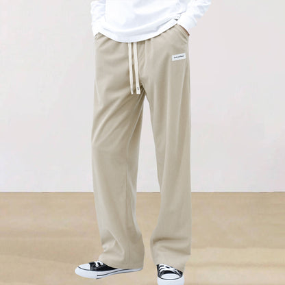 Mens Corduroy Joggers Pants Casual Cargo Pants Drawstring Elastic Waist Baggy Tapered Sweatpants with Pockets Outdoor Sweatpants